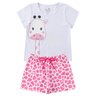 pijama infantil feminino meia malhasuplex sublimado girafa menina doce