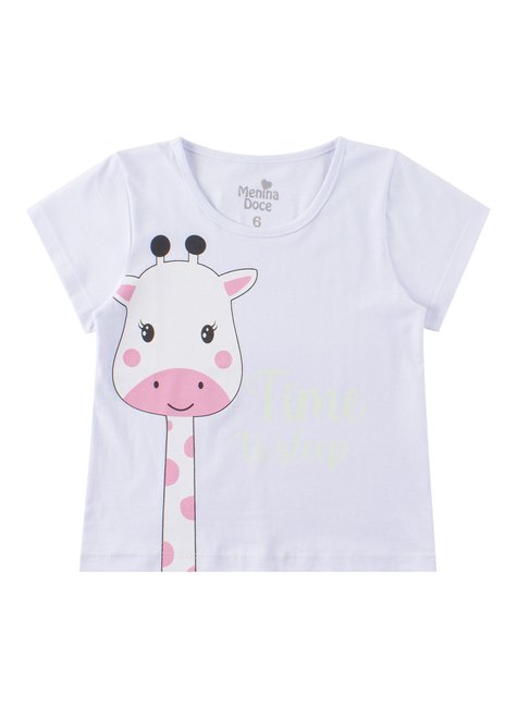 pijama infantil feminino meia malhasuplex sublimado girafa menina doce 2