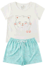 pijama infantil feminino meia malhasuplex sublimado cat menina doce