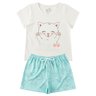 pijama infantil feminino meia malhasuplex sublimado cat menina doce