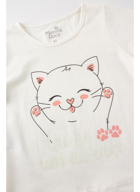 pijama infantil feminino meia malhasuplex sublimado cat menina doce 4
