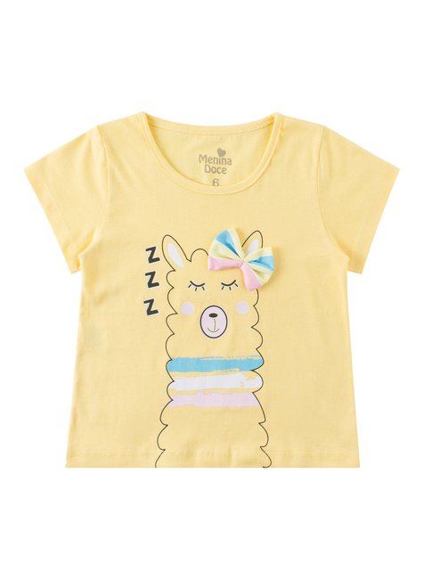 pijama infantil feminino meia malhasuplex sublimado lhama menina doce 2