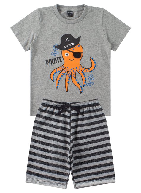 conjunto infantil masculino meia malhamoletinho rotativo pirate mino s 11