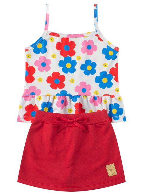 conjunto infantil feminino suplex sublimadomoletinho flores menina doce