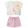 conjunto infantil feminino meia malhamoletinho flor menina doce 11