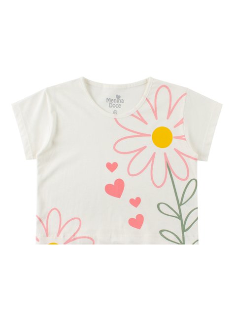 conjunto infantil feminino meia malhamoletinho flor menina doce 12