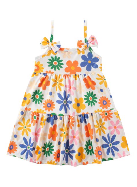 vestido infantil feminino suplex sublimado floral menina doce