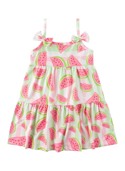 vestido infantil feminino suplex sublimado melancia menina doce