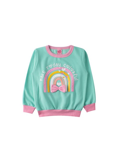 conjunto infantil feminino moletom peluciado colorful menina doce 12