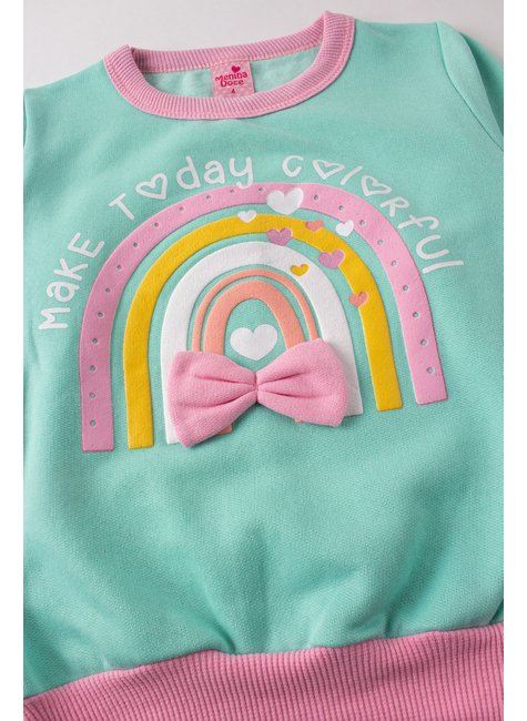 conjunto infantil feminino moletom peluciado colorful menina doce 14