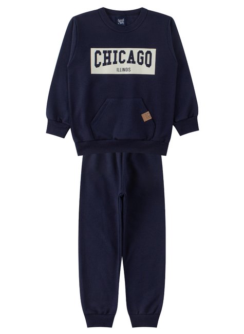 conjunto infantil masculino moletom peluciado chicago good boy 7
