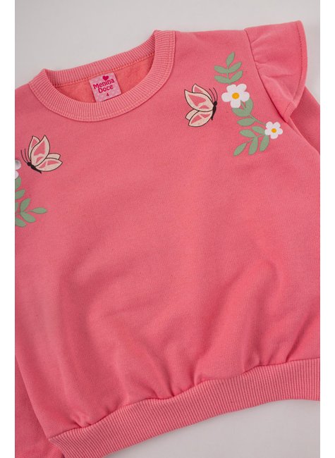 conjunto infantil feminino moletom peluciado delicada menina doce 4