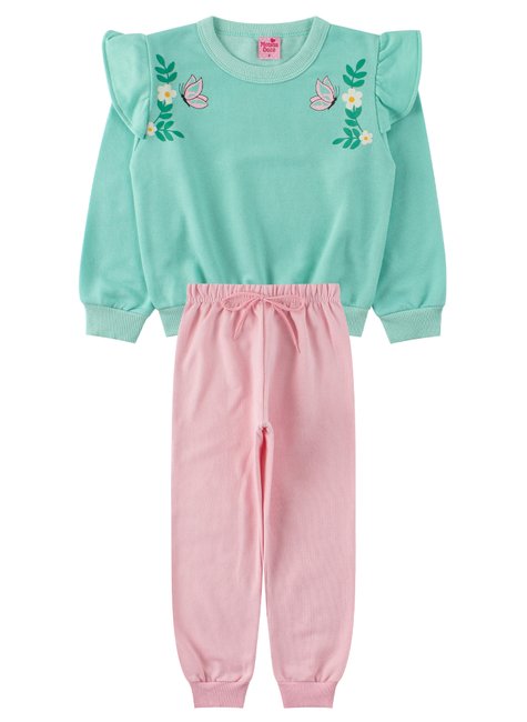 conjunto infantil feminino moletom peluciado delicada menina doce 6
