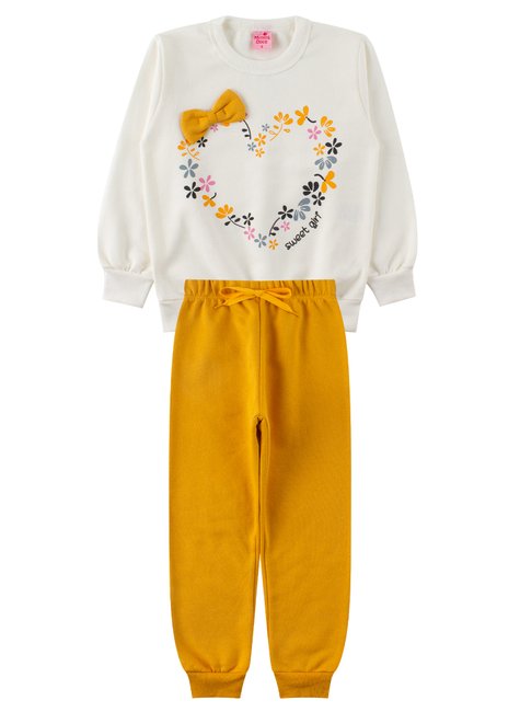 conjunto infantil feminino moletom peluciado charme menina doce 16