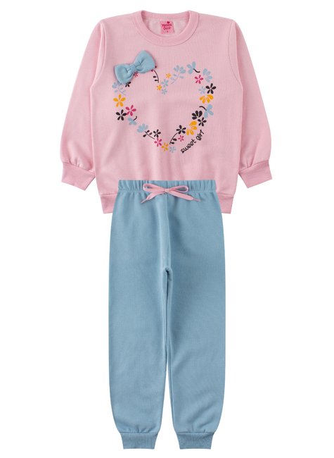 conjunto infantil feminino moletom peluciado charme menina doce 21