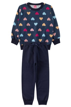 Conjunto Infantil Feminino Moletom Sublimado Peluciado/Moletom Peluciado Lovely - Menina Doce