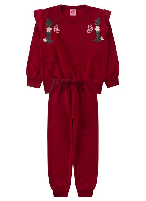 conjunto infantil feminino moletom peluciado butterfly menina doce 6