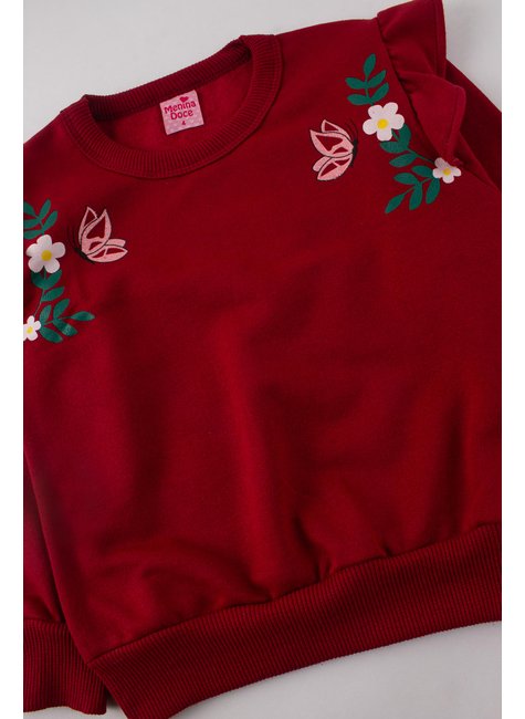 conjunto infantil feminino moletom peluciado butterfly menina doce 9