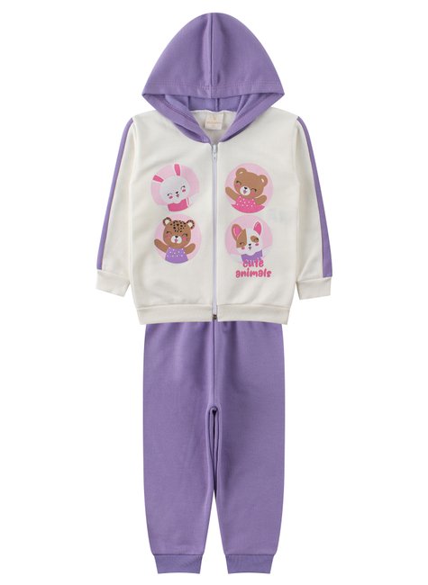 conjunto de bebe feminino moletom peluciado cute animals viston 6