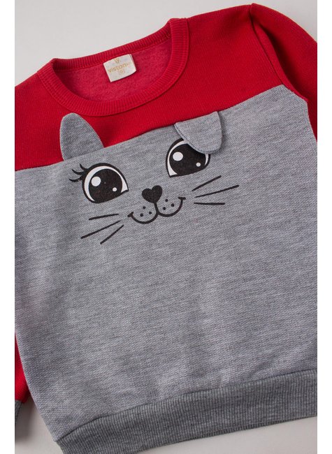 conjunto de bebe feminino moletom peluciado cute viston 3