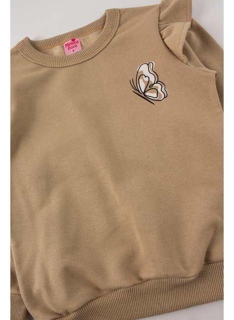 conjunto infantil feminino moletom peluciado butterfly menina doce 10
