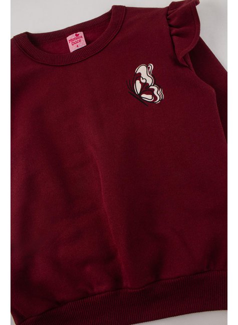 conjunto infantil feminino moletom peluciado butterfly menina doce 16