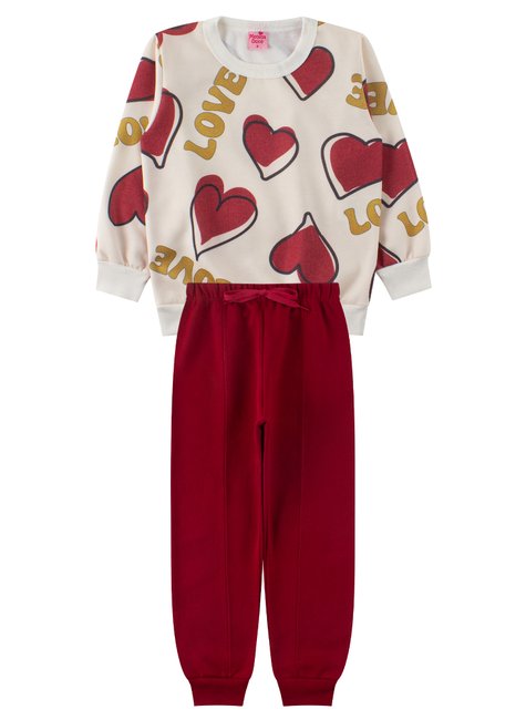 conjunto infantil feminino moletom sublimado peluciadomoletom peluciado love menina doce 6