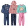 kit 3 conjuntos infantil feminino moletom peluciadolegging sweet menina doce