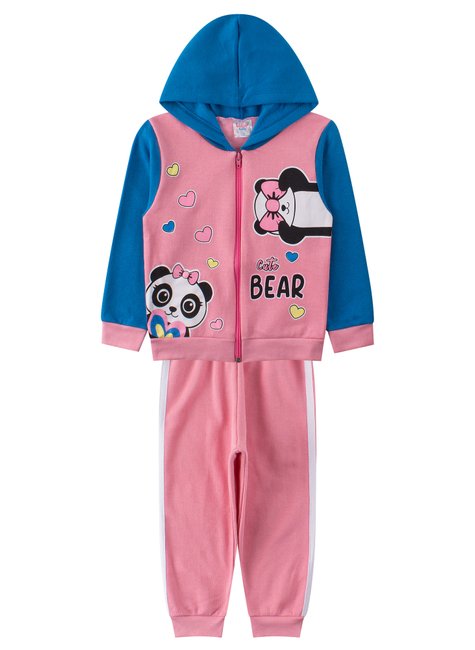 conjunto infantil feminino moletom peluciado cute bear india baby 6