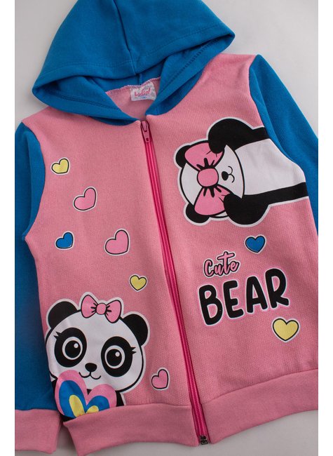 conjunto infantil feminino moletom peluciado cute bear india baby 9