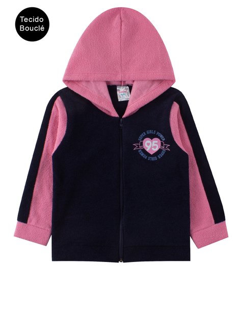jaqueta infantil feminino boucle peluciado super girls india baby 3