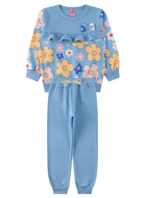 conjunto infantil feminino moletom sublimado peluciadomoletom peluciado floral menina doce