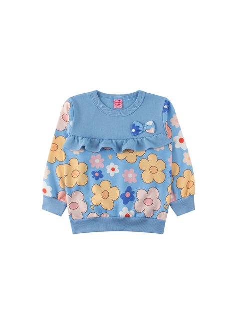 conjunto infantil feminino moletom sublimado peluciadomoletom peluciado floral menina doce 2