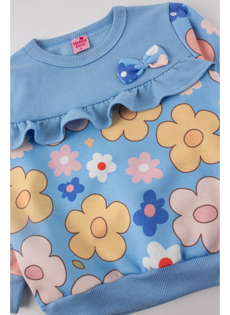 conjunto infantil feminino moletom sublimado peluciadomoletom peluciado floral menina doce 4