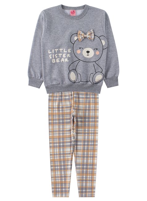 conjunto infantil feminino moletom peluciadosuplex sublimado bear menina doce 6