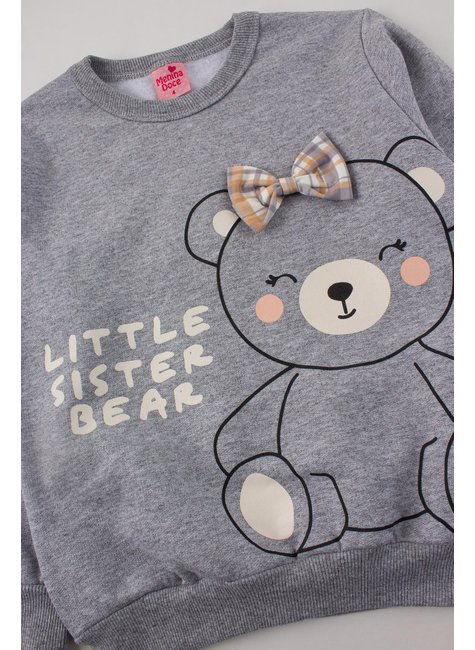 conjunto infantil feminino moletom peluciadosuplex sublimado bear menina doce 9