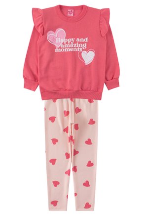 Conjunto Infantil Feminino Moletom Peluciado/Suplex Sublimado Lovely - Menina Doce