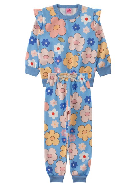 conjunto infantil feminino moletom sublimado peluciado beautiful menina doce