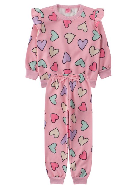 conjunto infantil feminino moletom sublimado peluciado beautiful menina doce 6