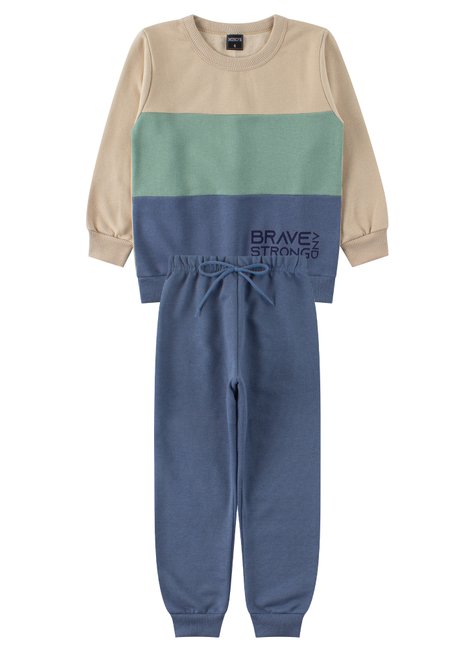 conjunto infantil masculino moletom peluciado strong mino s 11