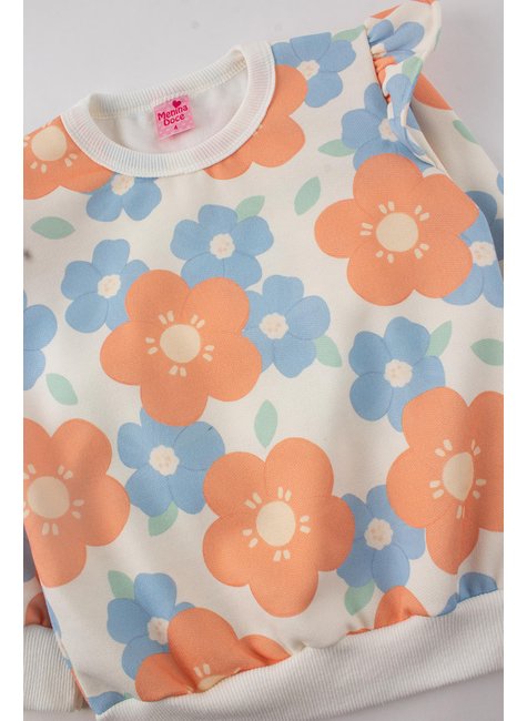 conjunto infantil feminino moletom sublimado peluciadomoletom peluciado flowers menina doce 4