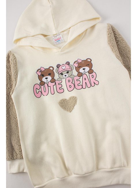 conjunto infantil feminino moletom peluciadopelo carneirinho cute bear india baby 4