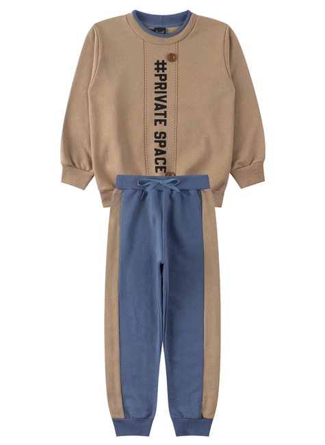 conjunto infantil masculino moletom peluciado private space good boy