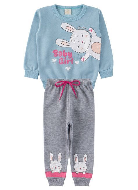 conjunto de bebe feminino moletom peluciado baby girl viston 6