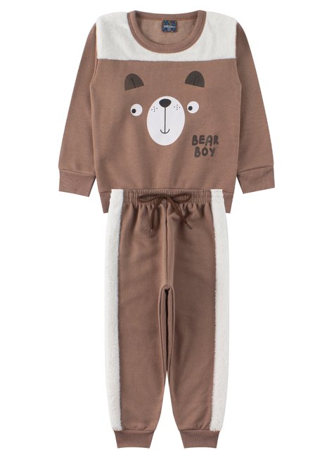 conjunto infantil masculino moletom peluciadopelo bear boy viston