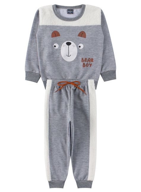 conjunto infantil masculino moletom peluciadopelo bear boy viston 10