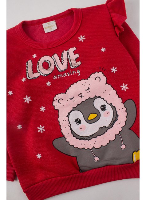 conjunto de bebe feminino moletom peluciadosuplex sublimado peluciado love viston 9