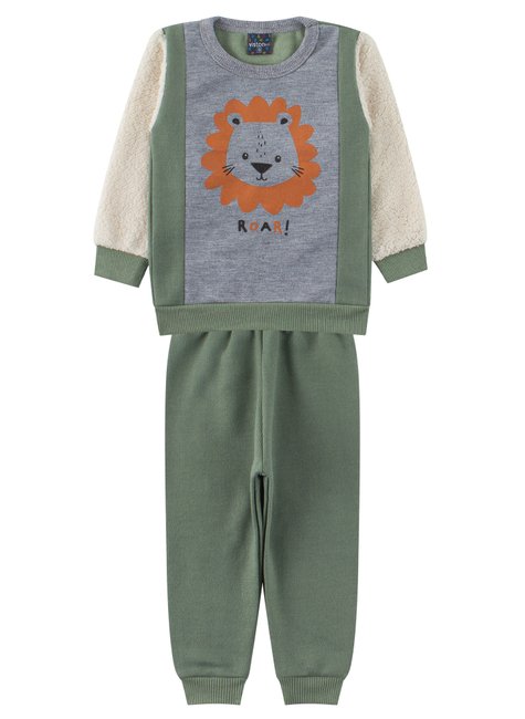 conjunto de bebe masculino moletom peluciadopelo carneirinho roar viston