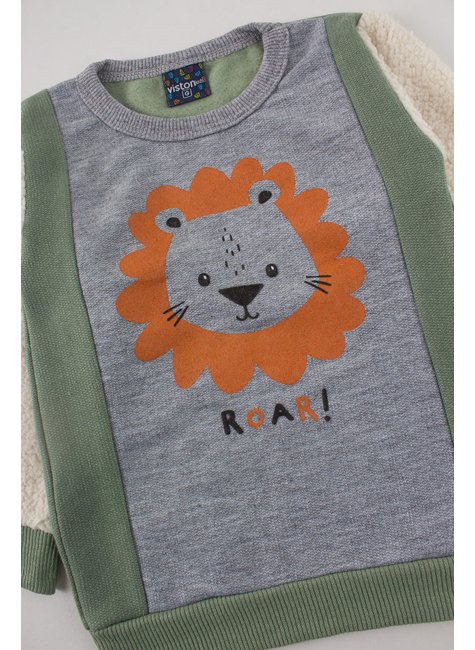 conjunto de bebe masculino moletom peluciadopelo carneirinho roar viston 4