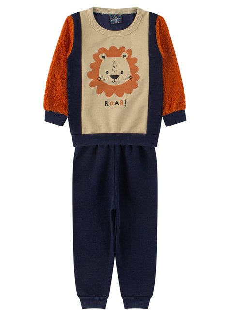 conjunto de bebe masculino moletom peluciadopelo carneirinho roar viston 6